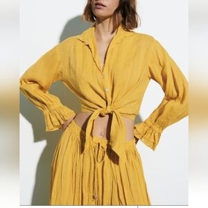 ZARA Knotted Ramie Shirt